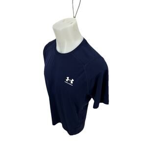 Under Armour Large Men Pullover Active T-shirt Short Sleeve Fitted Navy Blue X5